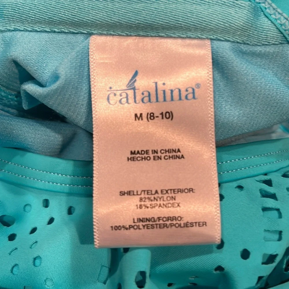 Aqua Macrame Racer Back Tankini Top - Picture 6 of 8